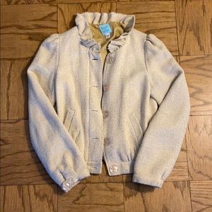 Beige cropped tweed jacket